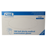 CMT Onderzoekshandschoen nitriel wit poedervrij maat L 100.00 Stuks