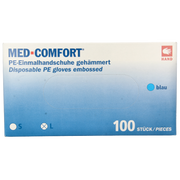 Med Comfort Handschoen PE geruwd blauw 100 Stuks