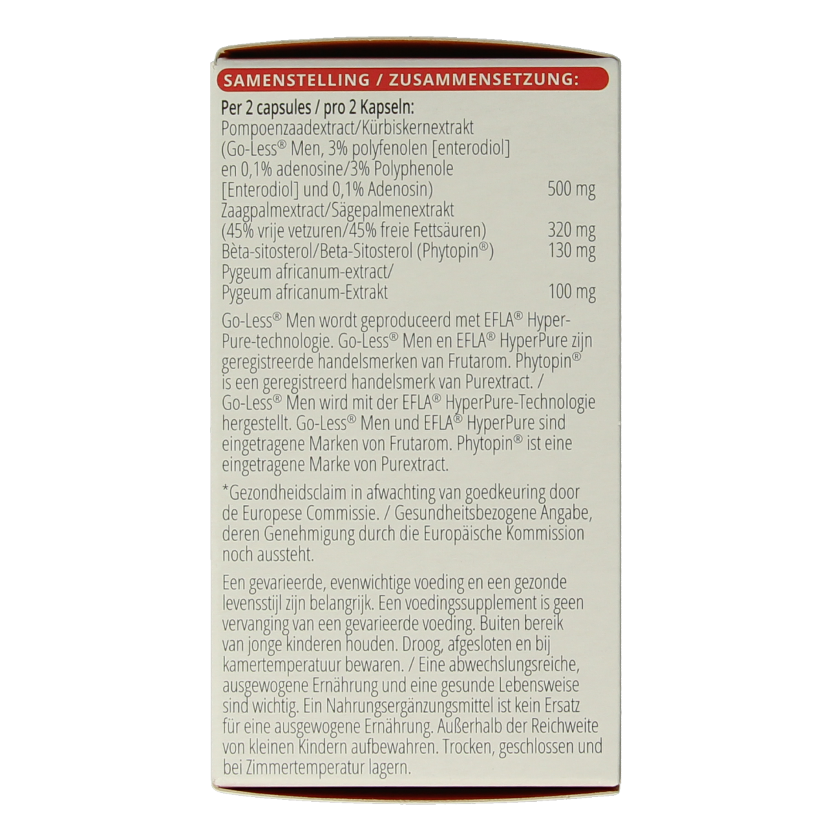 Vitals Mannenformule pro prostaat 60.00 Capsules