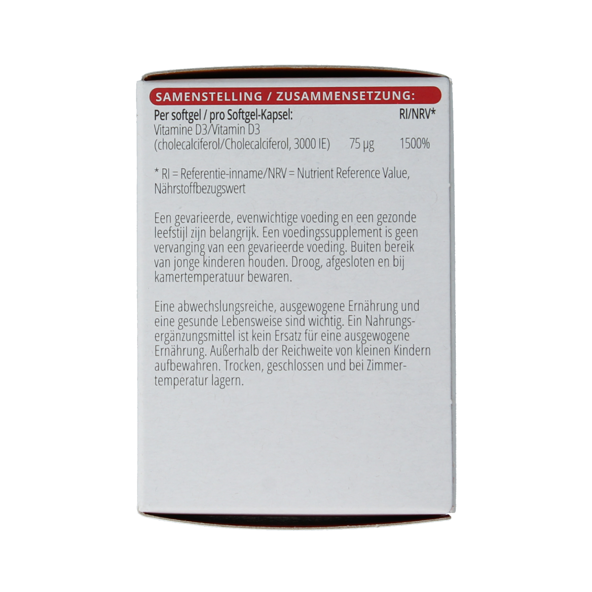 Vitals Vitamine D3 3000 ie 100 softgels 100.00 Softgels