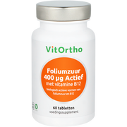 VitOrtho Foliumzuur 400 mcg met vitamine B12 60.00 Tabletten
