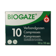 Biogaze Verbandgaas/kompres 10 x 10cm 10.00 Stuks