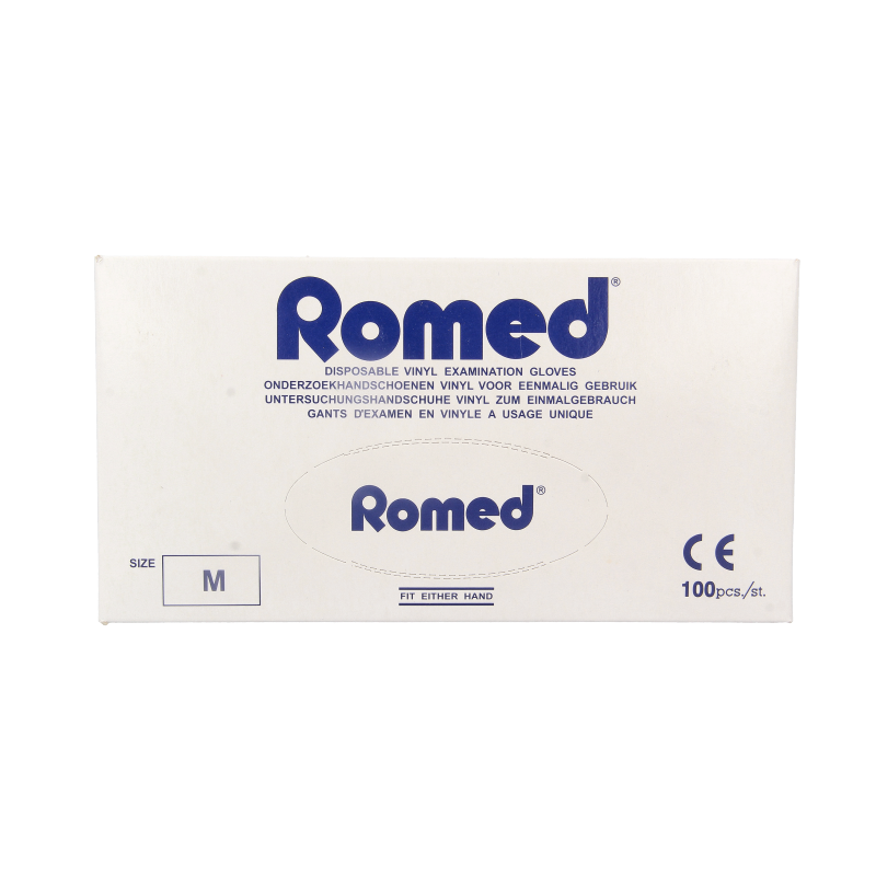 Romed Vinyl handschoen niet steriel gepoederd M 100 Stuks
