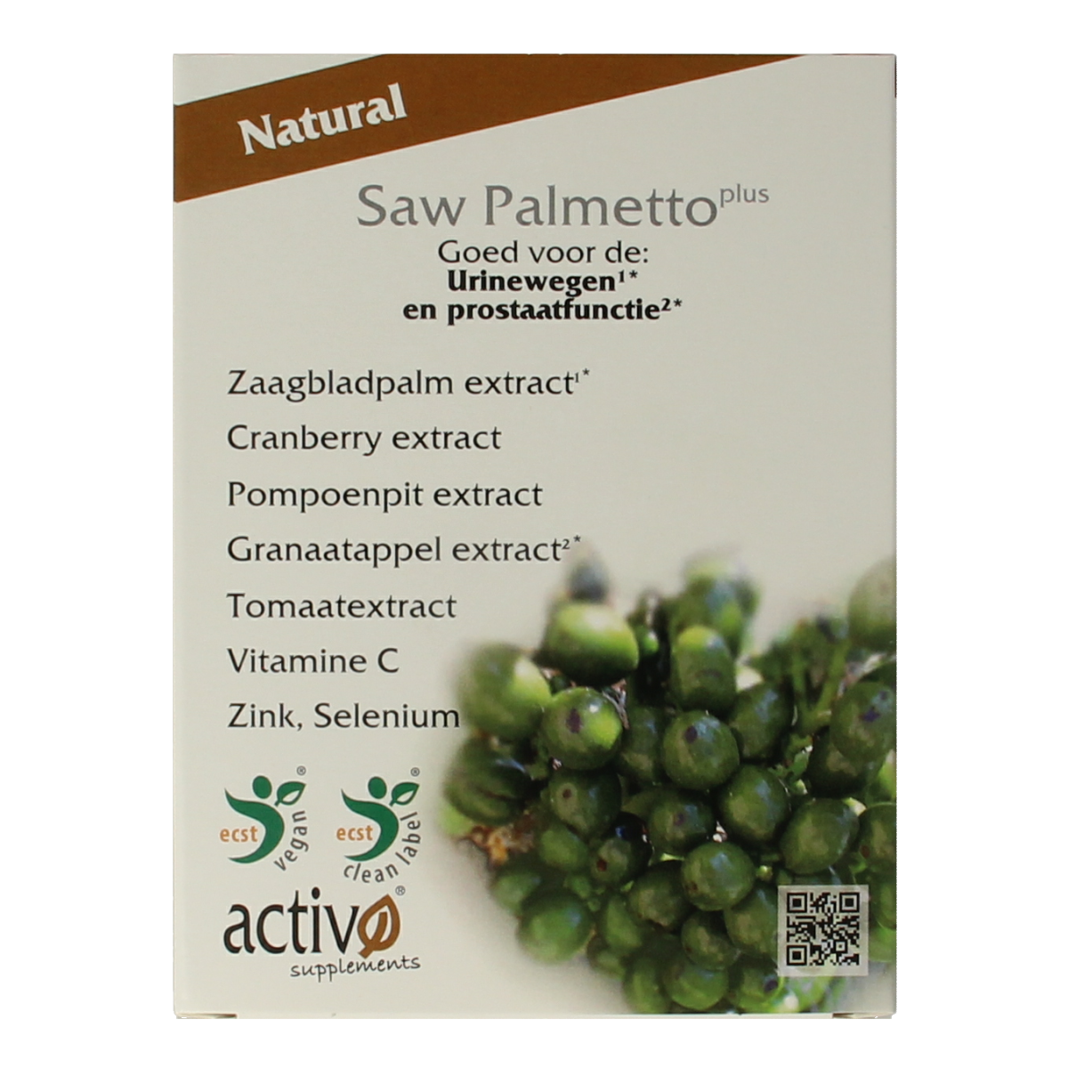 Activo Saw palmetto plus 60.00 Vegetarische capsules
