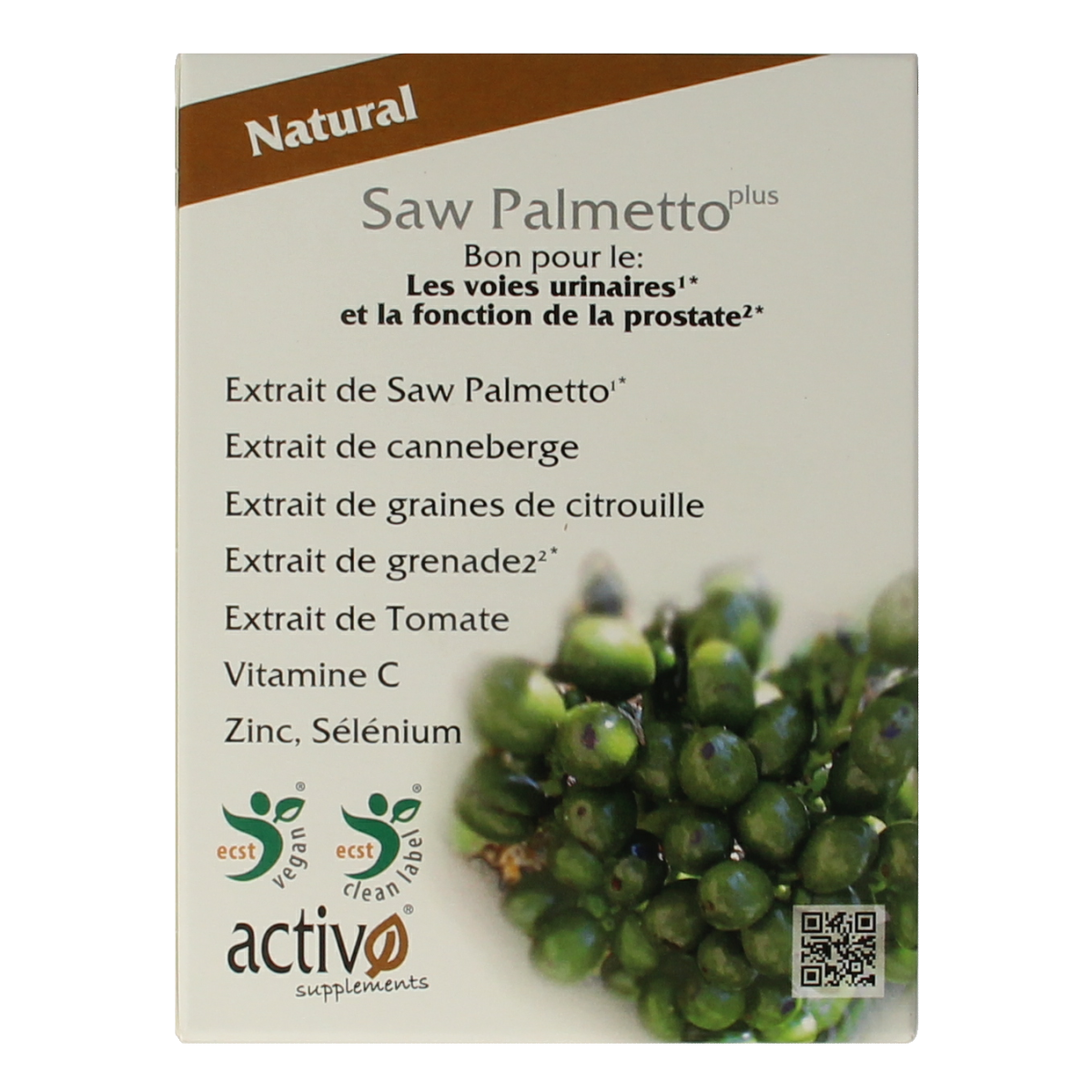 Activo Saw palmetto plus 60.00 Vegetarische capsules