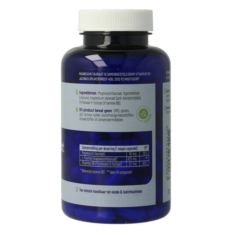 Vitakruid Magnesium Tauraat met Vitamine B6 (P-5-P) 90 Vegetarische capsules