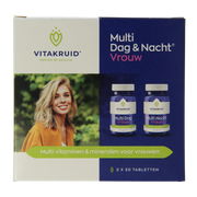Vitakruid Multi Dag & Nacht Vrouw 100% Vegan 2 x 30 60 Tabletten