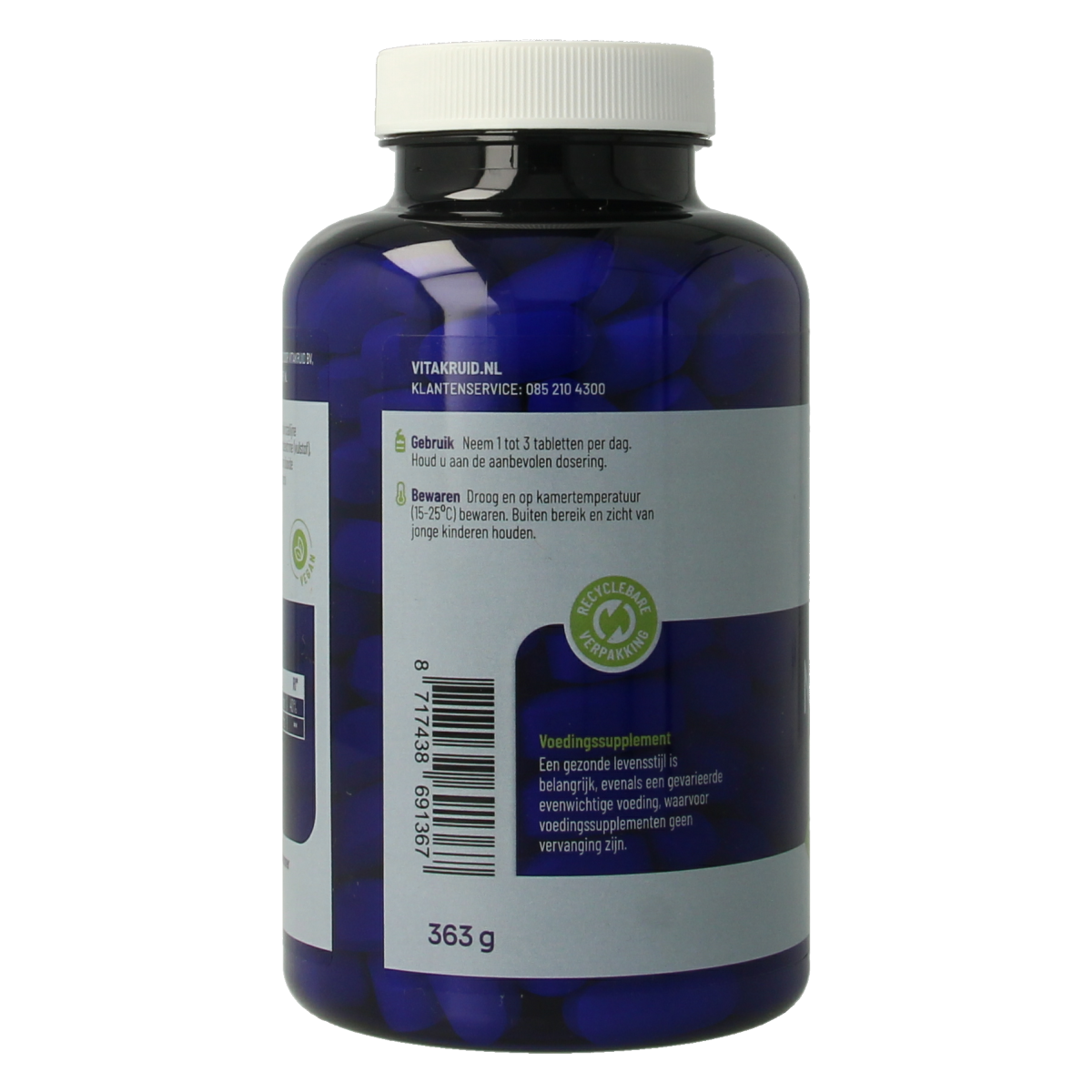Vitakruid Magnesium 150 Bisglycinaat met 200mg L-Taurine 180.00 Tabletten