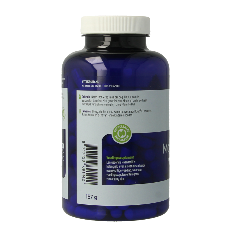 Vitakruid Magnesium Tauraat met Vitamine B6 (P-5-P) 180 Vegetarische capsules