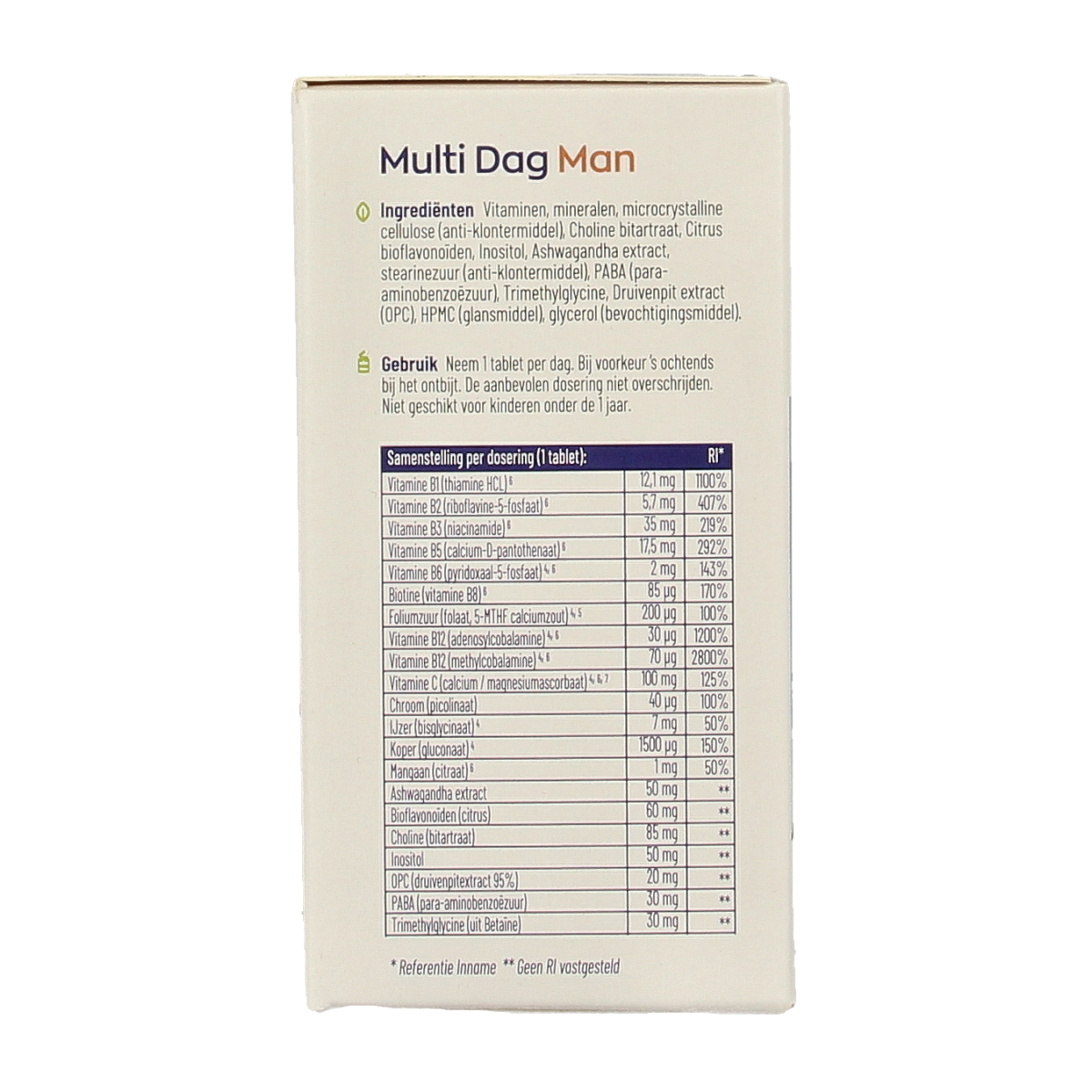 Vitakruid Multi Dag & Nacht Man 100% Vegan 2 x 30 60.00 Tabletten
