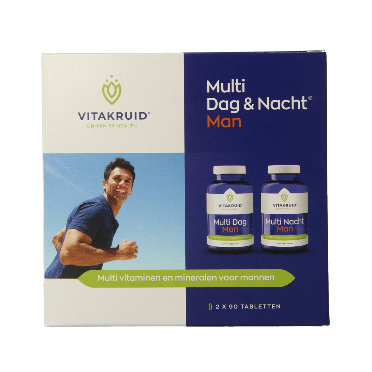 Vitakruid Multi Dag & Nacht Man 100% Vegan 2 x 90 180.00 Tabletten