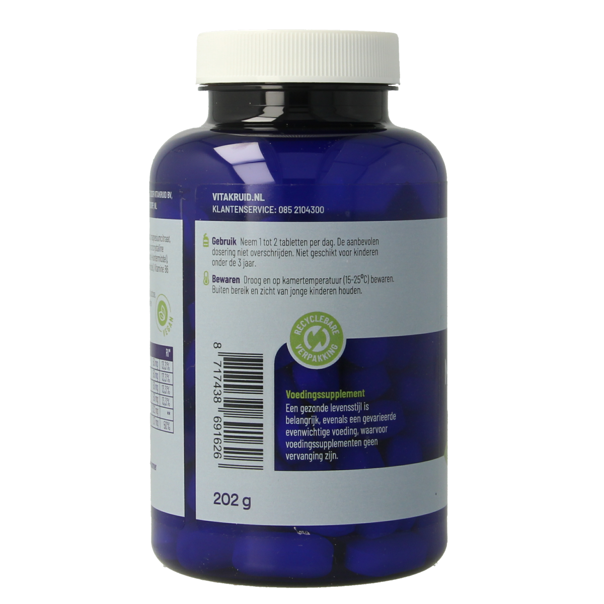 Vitakruid Magnesium 200 Complex Tauraat Malaat Bisglycinaat 90.00 Tabletten