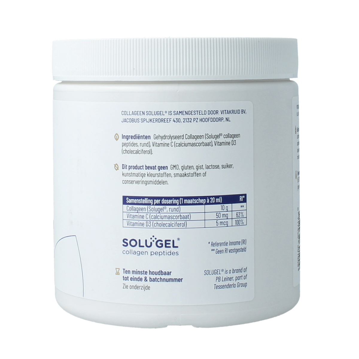 Vitakruid Collageen Solugel poeder met vitamine C & D 250.00 Gram