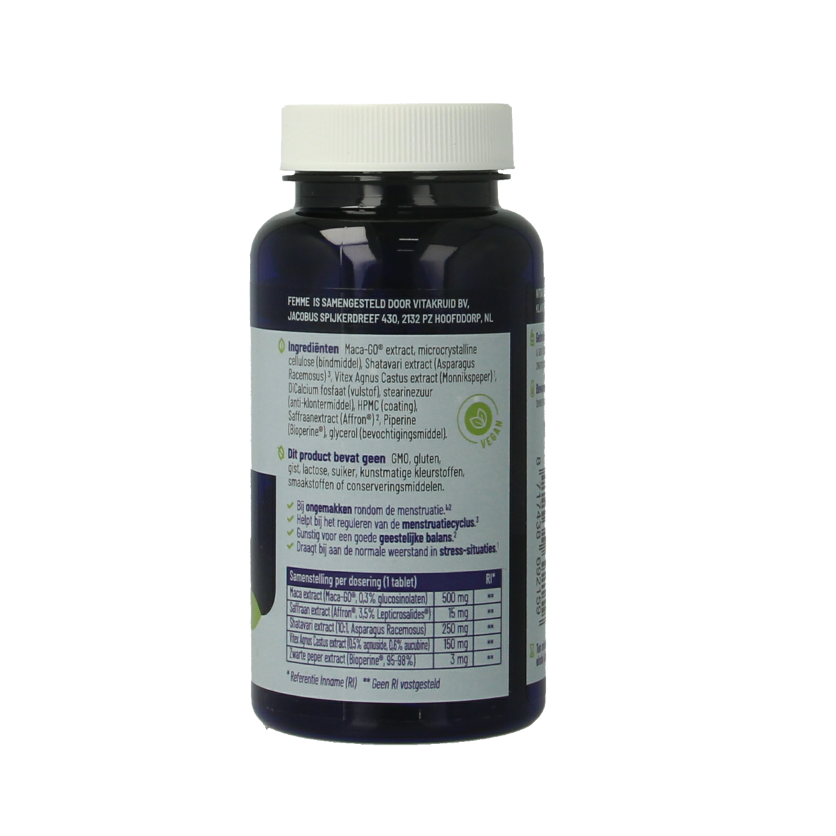 Vitakruid Femme Hormoonsupport oa Maca & Saffraan 90.00 Tabletten