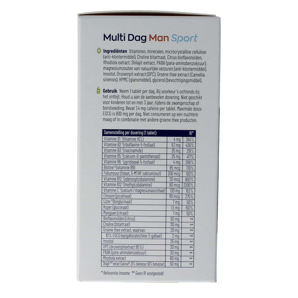 Vitakruid Multi Dag & Nacht Man Sport 100% Vegan 2 x 90 180.00 Tabletten