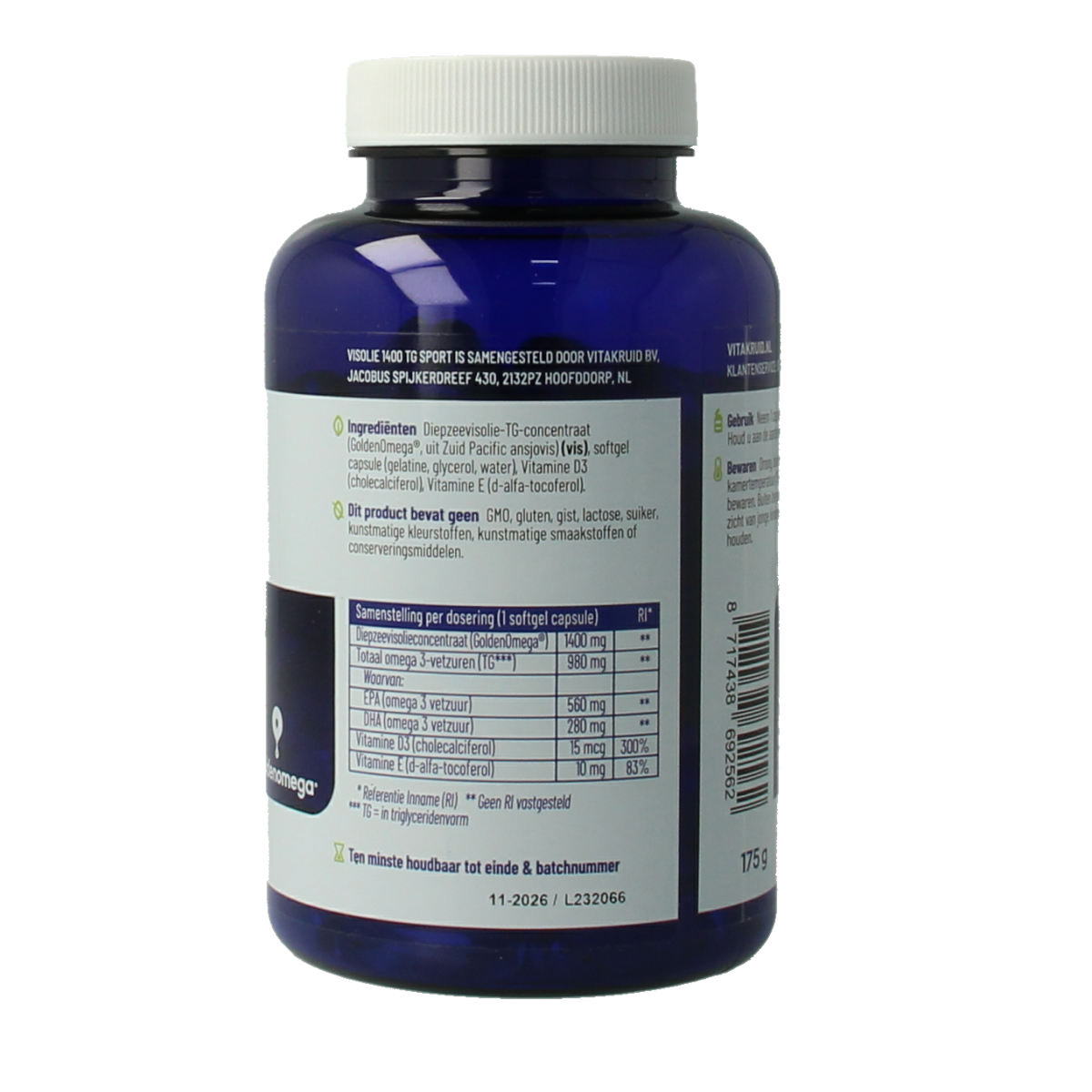 Vitakruid Visolie 1400 TG sport 90.00 Softgels