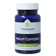Vitakruid Maca3 complex zwart 10:1, geel 25:1 & rood 30:1 90 Vegetarische capsules