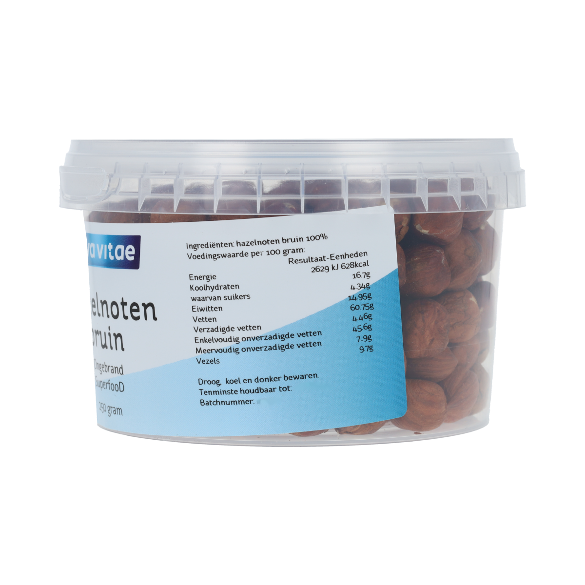 Nova Vitae Hazelnoten bruin ongebrand raw 250.00 Gram