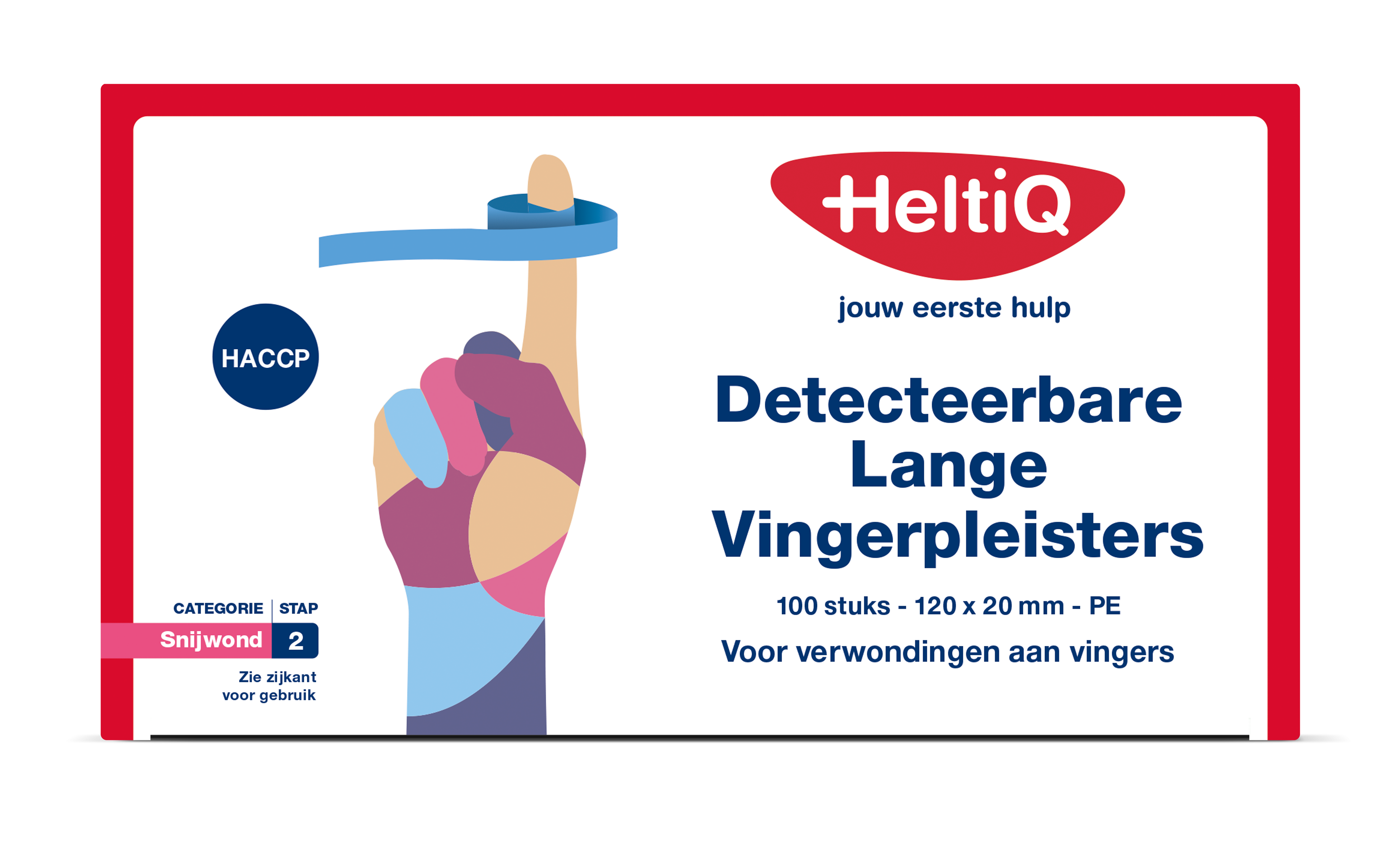 Heltiq Detect vingerpleister lang PE 120 x 20mm 100.00 Stuks
