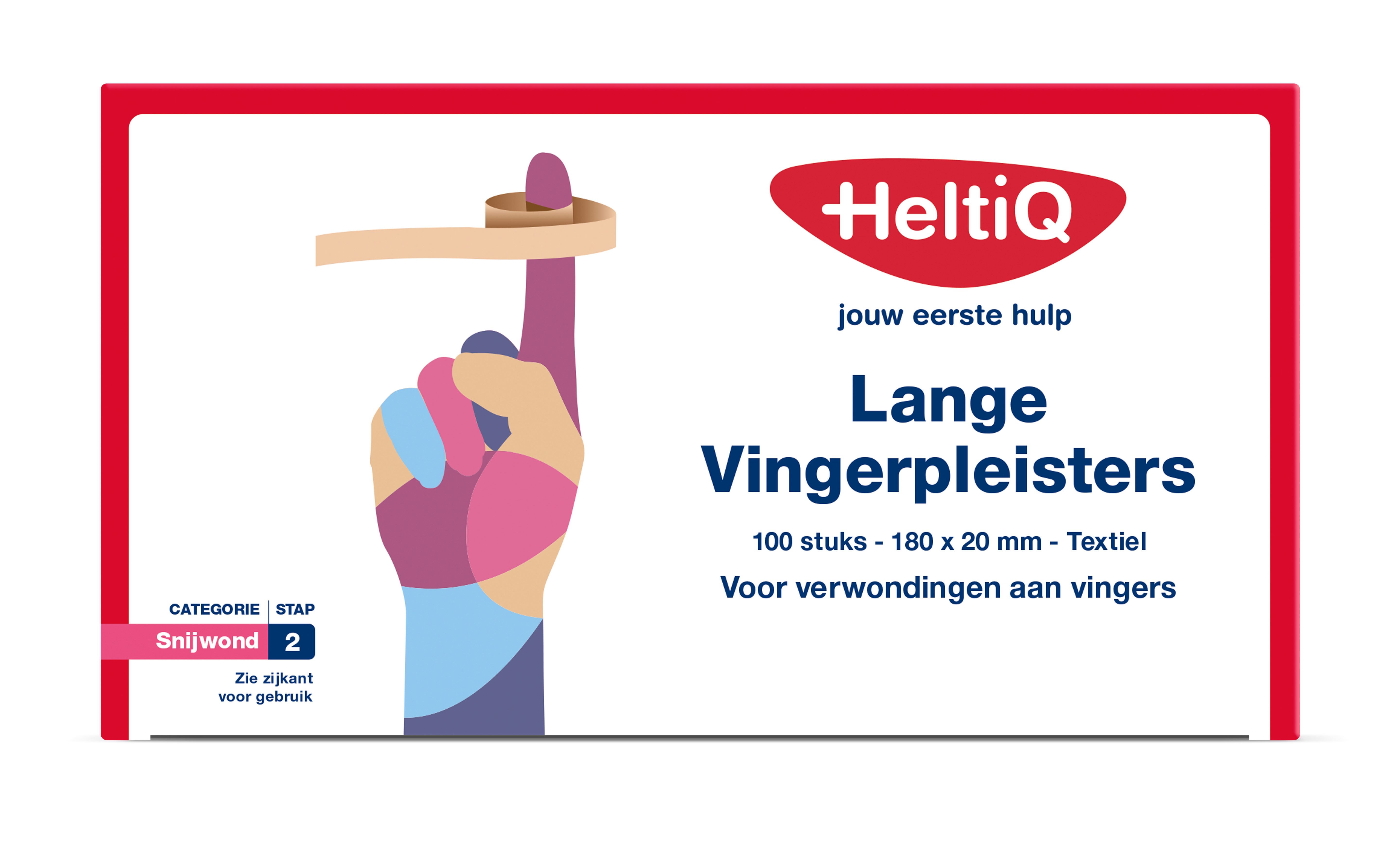 Heltiq Vingerpleister lang textiel 180 x 20mm 100.00 Stuks