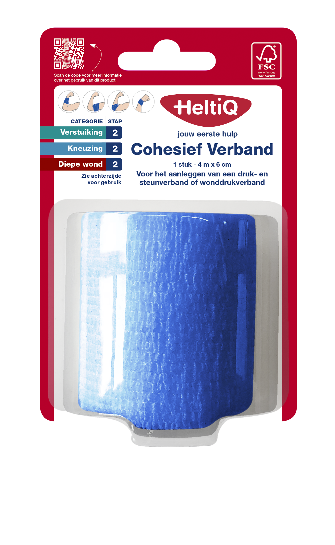 Heltiq Cohesief verband 4m x 6cm 1.00 Stuks