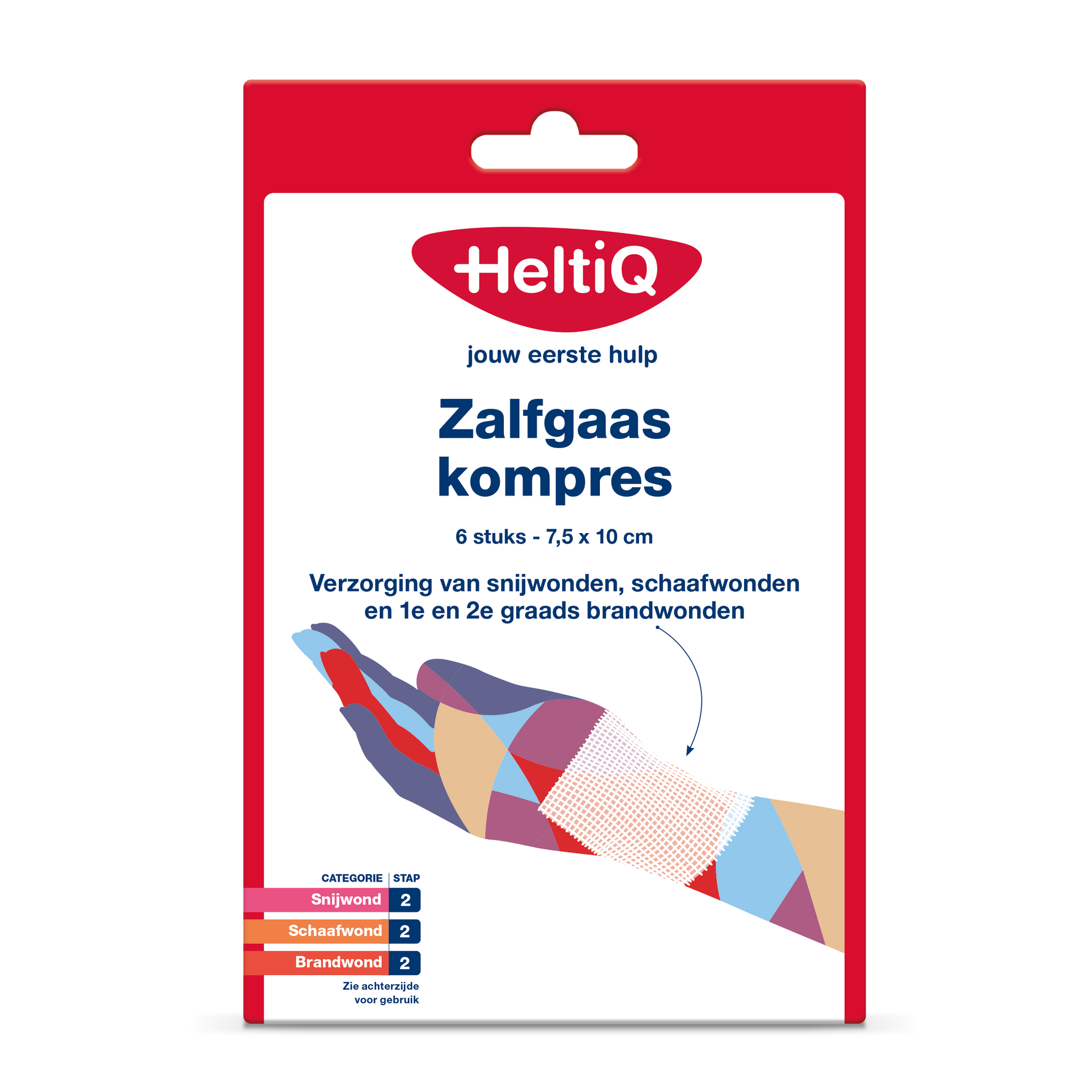 Heltiq Zalfgaaskompres 7.5 x 10cm 6.00 Stuks