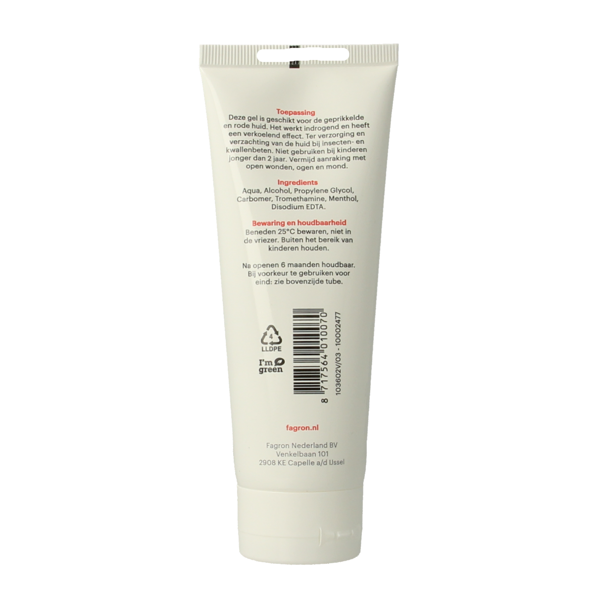 Fagron Levomenthol 1% carbomeerwatergel 1% 100.00 Gram