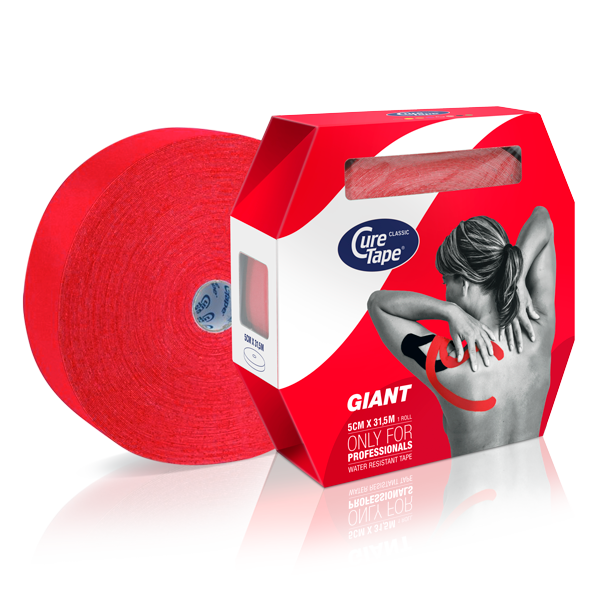 Cure Tape Kinesiotape giant rood 5cm x 31.5m 1 Stuks