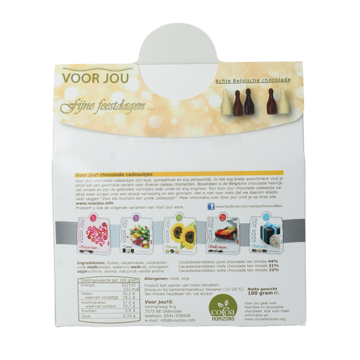 Voor Jou! Wensdoosje trendy fijne feestdagen 100.00 Gram