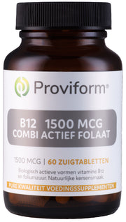 Proviform Vitamine B12 1500mcg combi actief folaat 60.00 Zuigtabletten