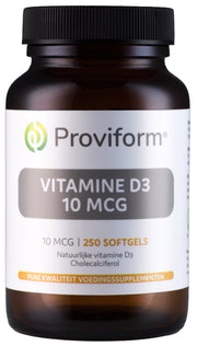 Proviform Vitamine D3 10mcg 250.00 Softgels