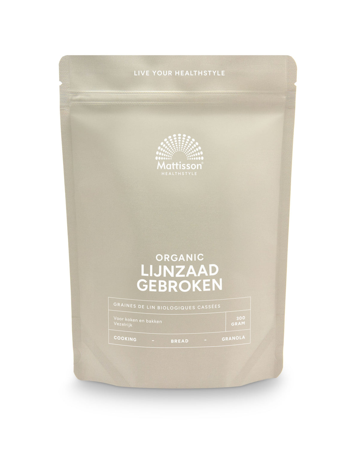 Mattisson Lijnzaad gebroken omega 3 bio 300.00 Gram