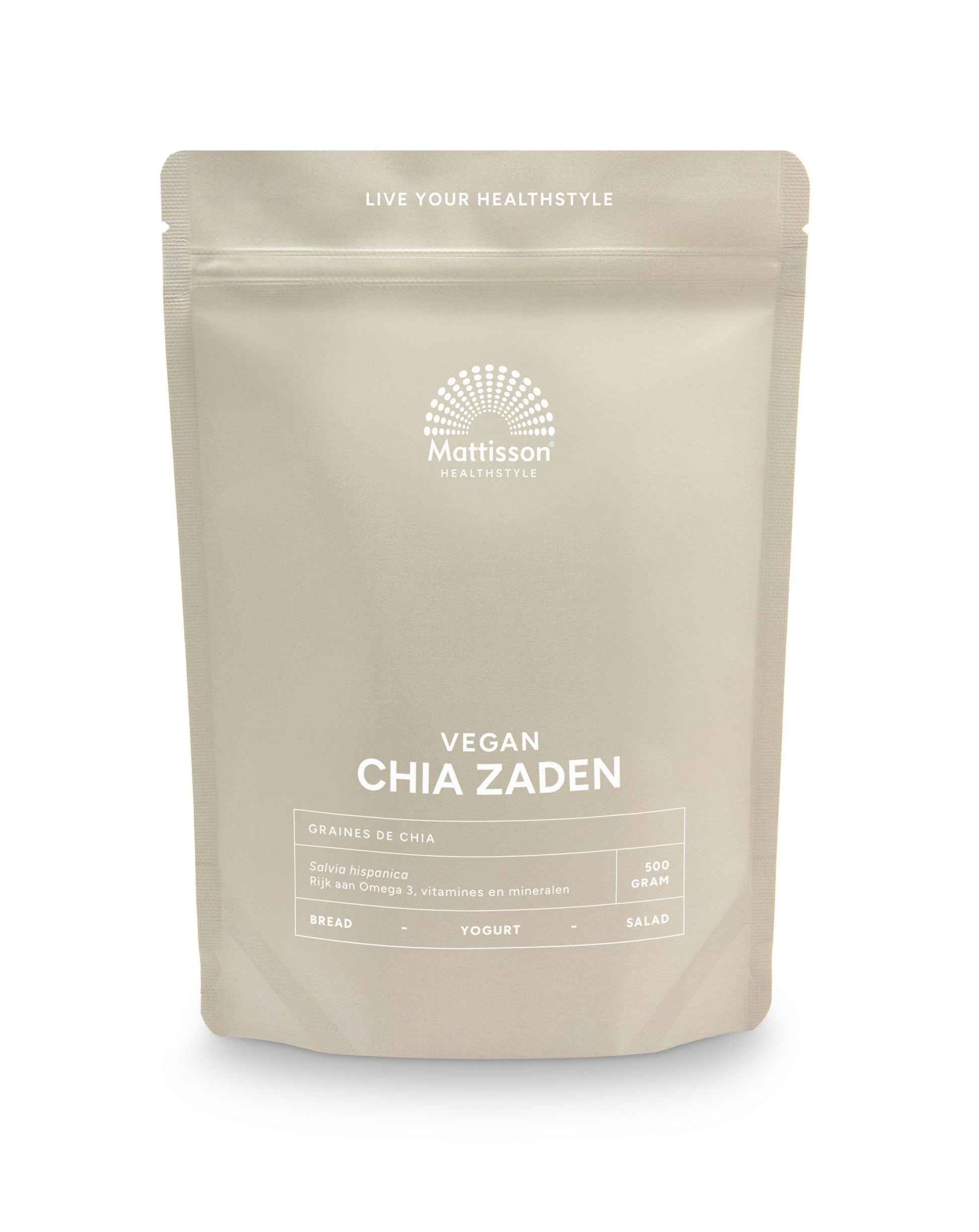 Mattisson Absolute chia zaad raw 500.00 Gram