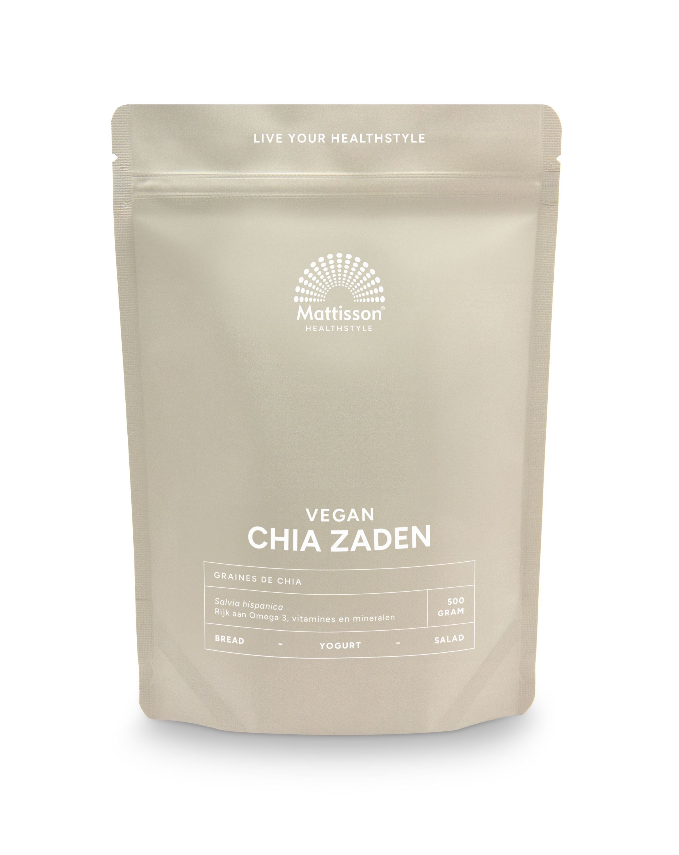 Mattisson Absolute chia zaad raw 500.00 Gram