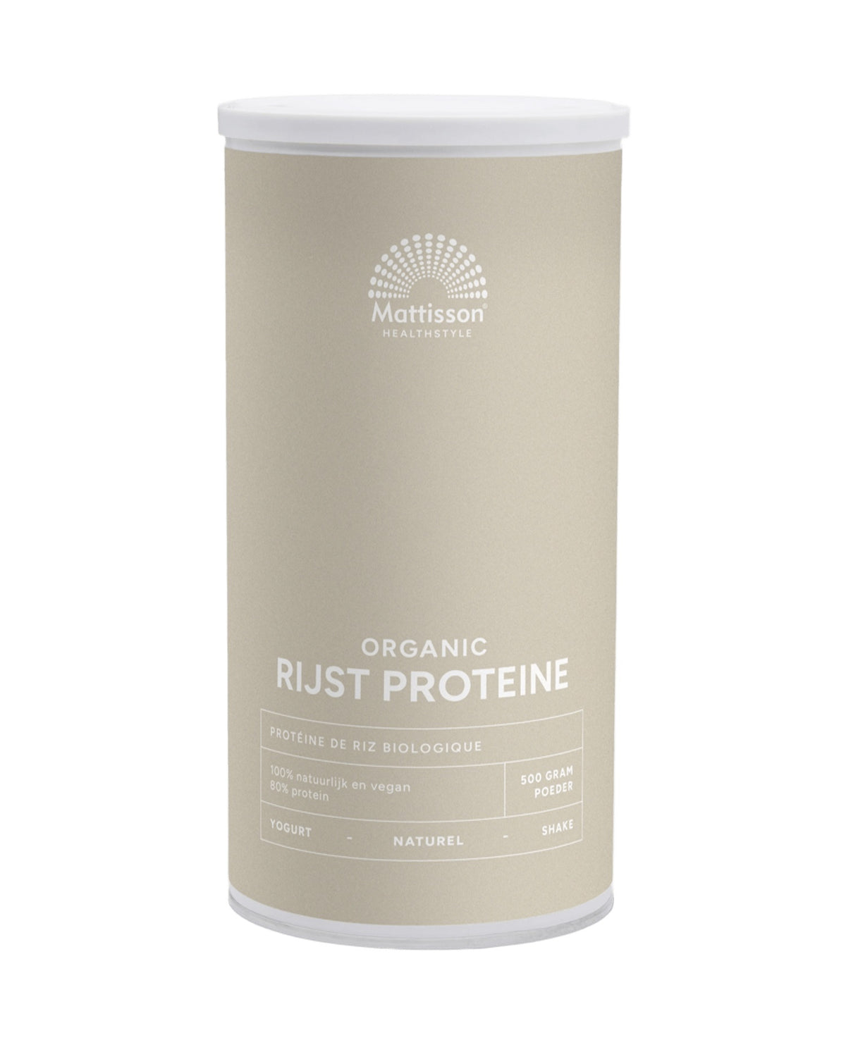 Mattisson Rijst proteine naturel vegan 80% bio 500.00 Gram