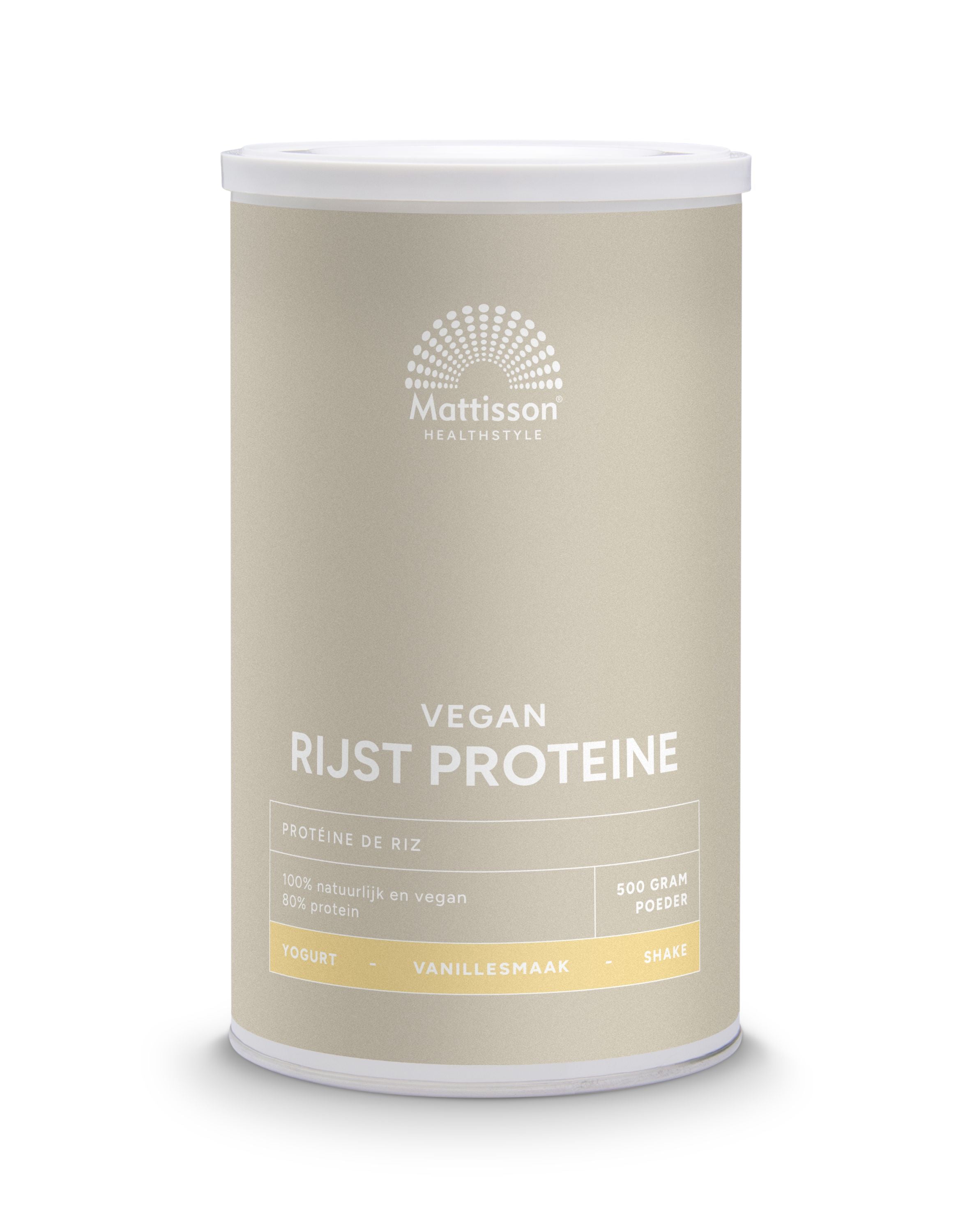 Mattisson Absolute rijst proteine vanille vegan 80% 500.00 Gram