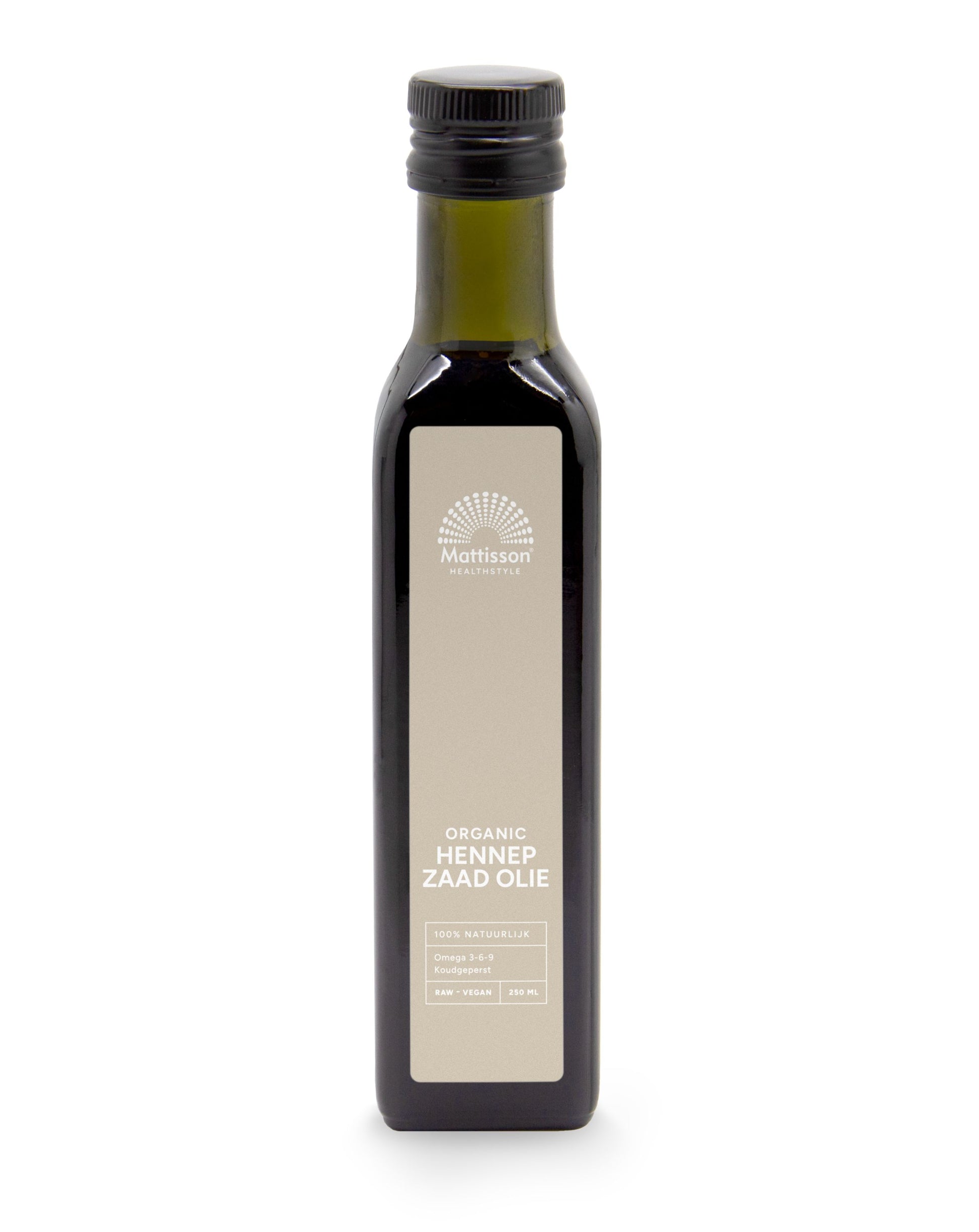 Mattisson Hennepzaadolie raw koudgeperst bio 250.00 Milliliter