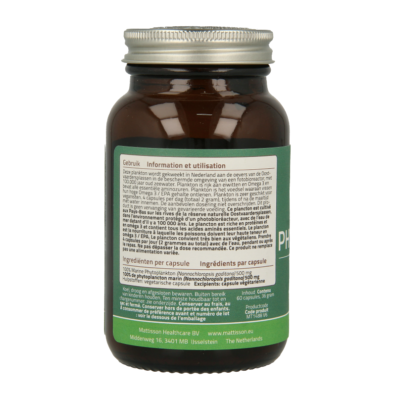 Mattisson Marine phytoplankton algen capsules 60 Capsules