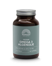 Mattisson Vegan omega-3 algenolie DHA 210mg EPA 70mg 120.00 Vegetarische capsules