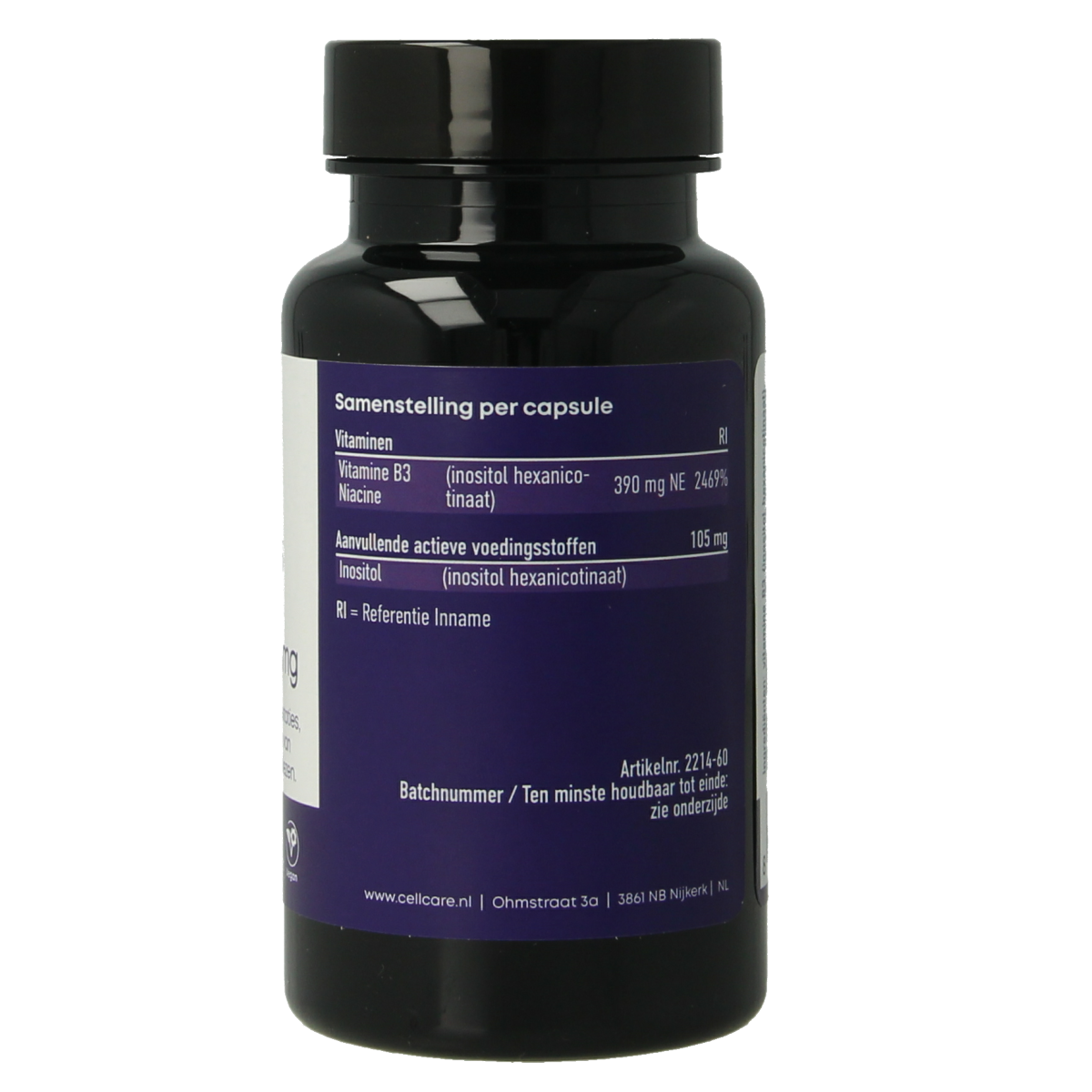 CellCare Vitamine B3 niacine flush free 500mg  60.00 Vegetarische capsules