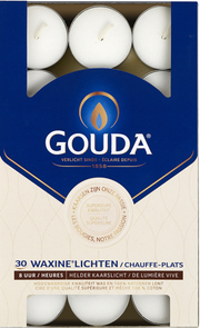 Gouda Waxinelicht 8 uur wit 30.00 Stuks