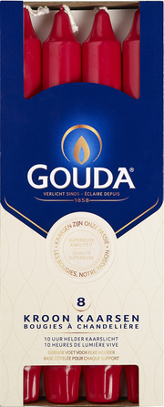 Gouda Kroonkaars robijnrood 240/24 8 Stuks