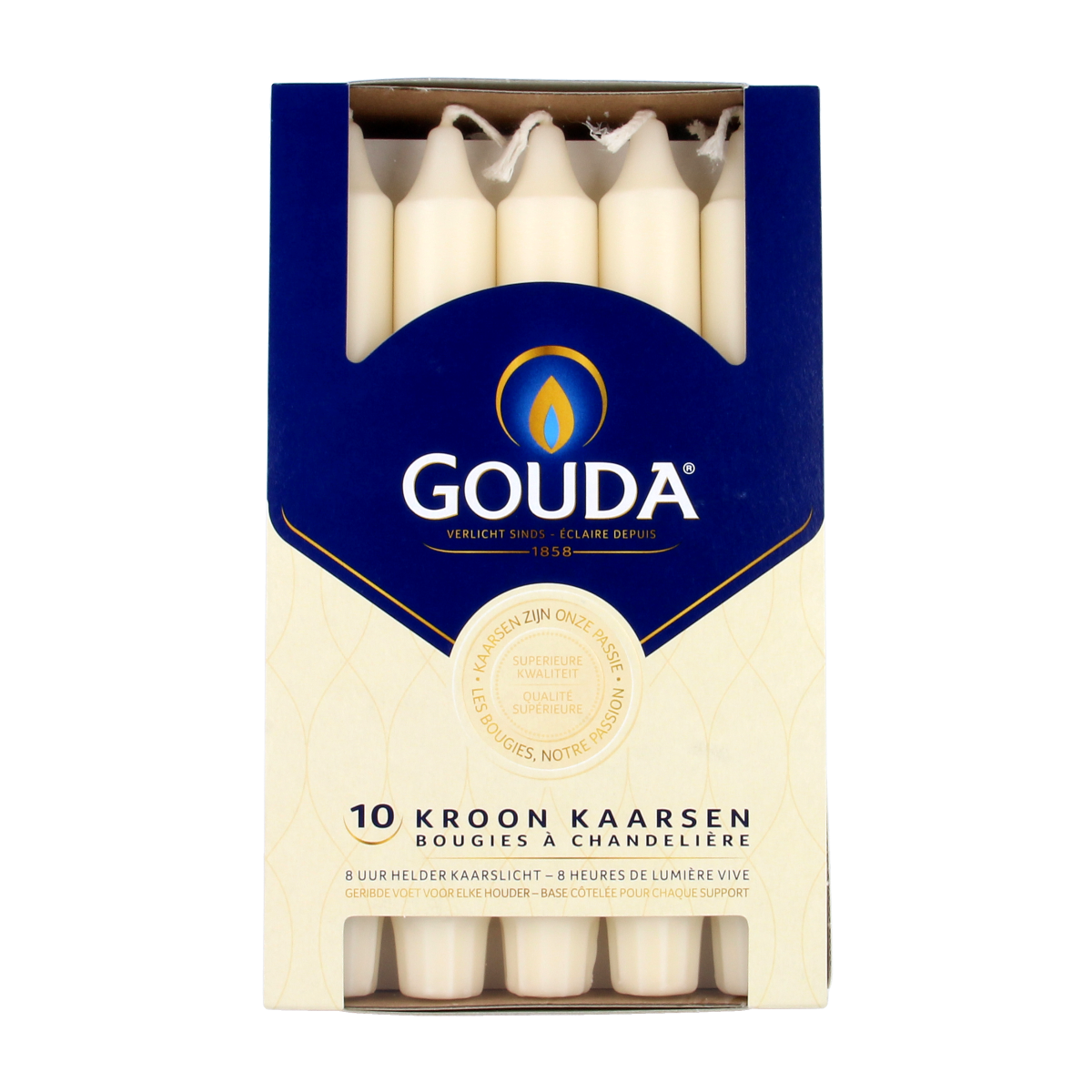 Gouda Kroonkaars ivoor 200/24 10.00 Stuks