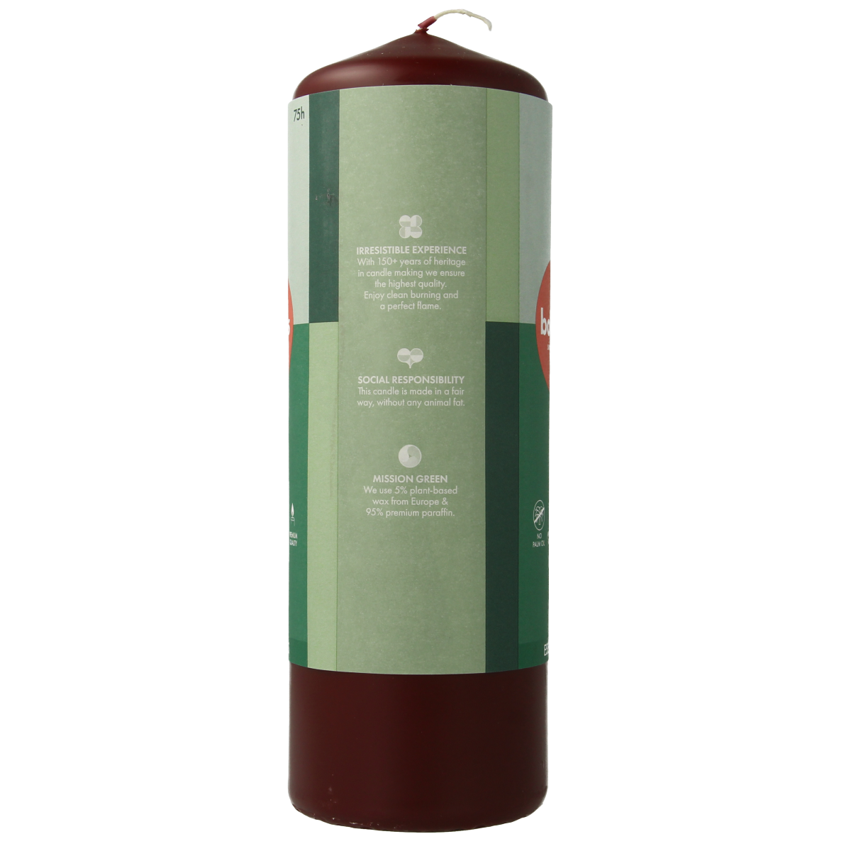 Bolsius Stompkaars 200/68 velvet red 1.00 Stuks