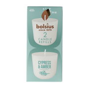 Bolsius Clean light cypress & amber navul 2 Stuks