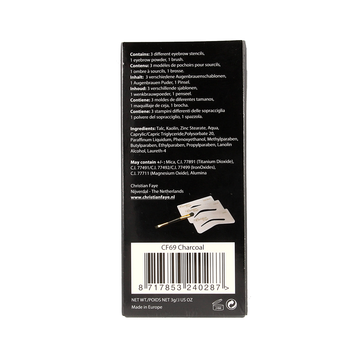 Christian Faye Eyebrow charcoal 3.00 Gram