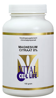 Vital Cell Life Magnesium citraat 80 mg poeder 100.00 Gram