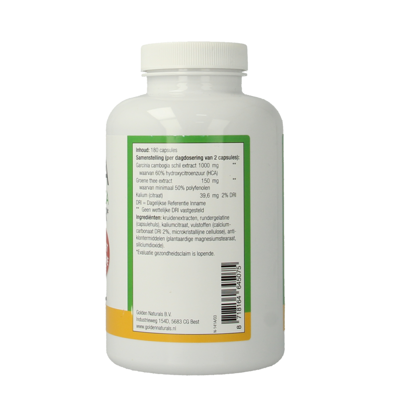 Natusor Garcinia cambogia 60% HCA vetverbrander 180 Capsules