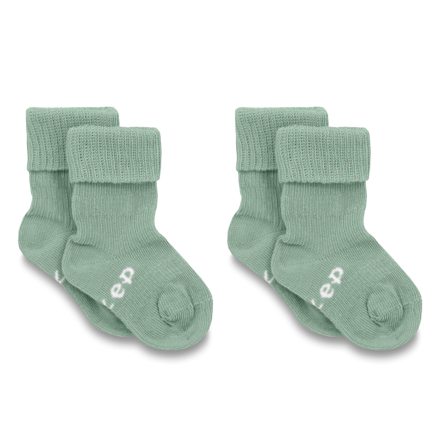 KipKep Blijf baby sokjes 6-12 mnd pale green/groen 2 Paar
