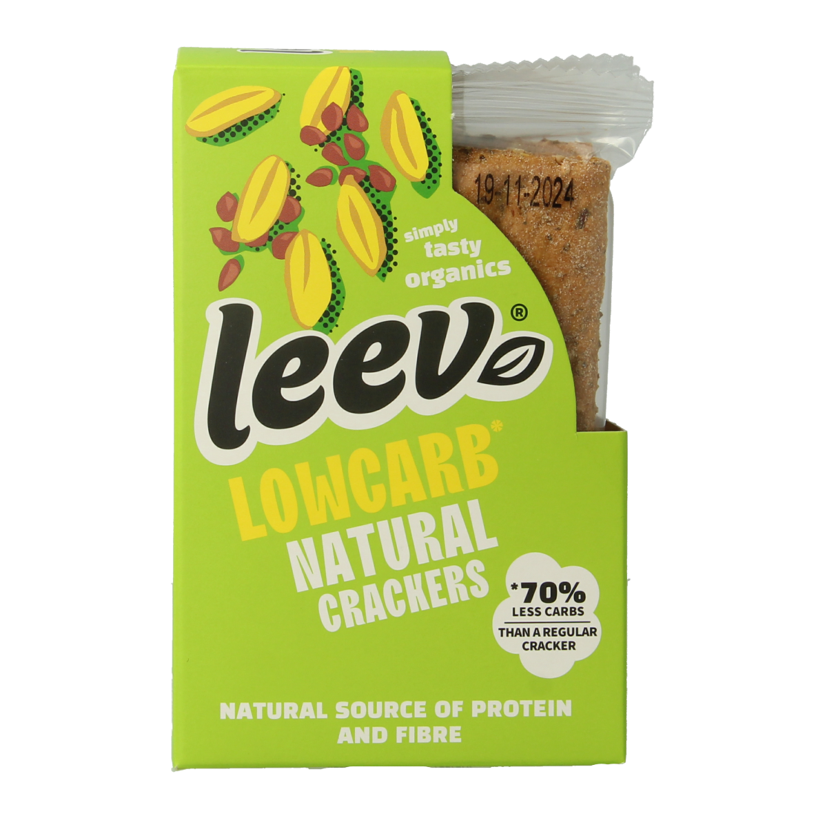 Leev Lowcarb natural crackers 3 x 2 stuks bio 80.00 Gram